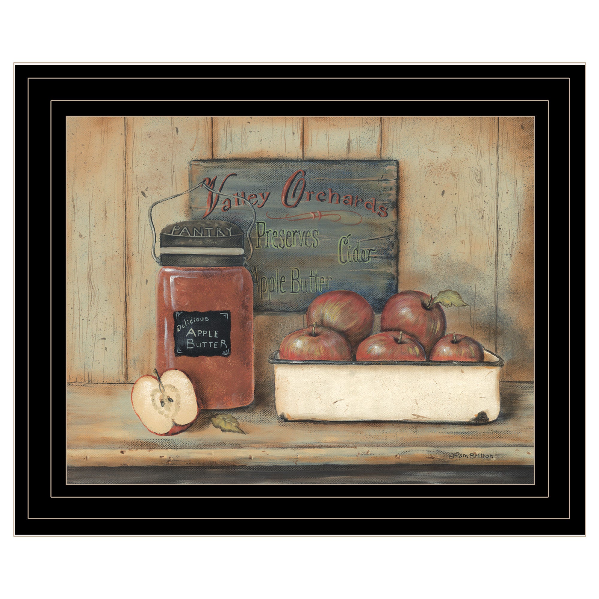 'Apple Butter' by Pam Britton, Ready to Hang Framed Print, Black Frame