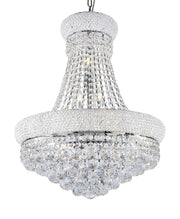 26' Tall Ceiling LED Lamp 'Adagio Empire' with Crystal Accents