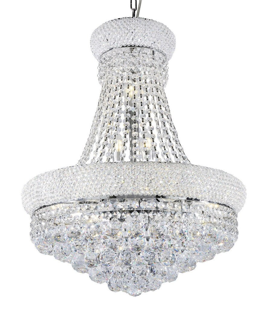 26' Tall Ceiling LED Lamp 'Adagio Empire' with Crystal Accents