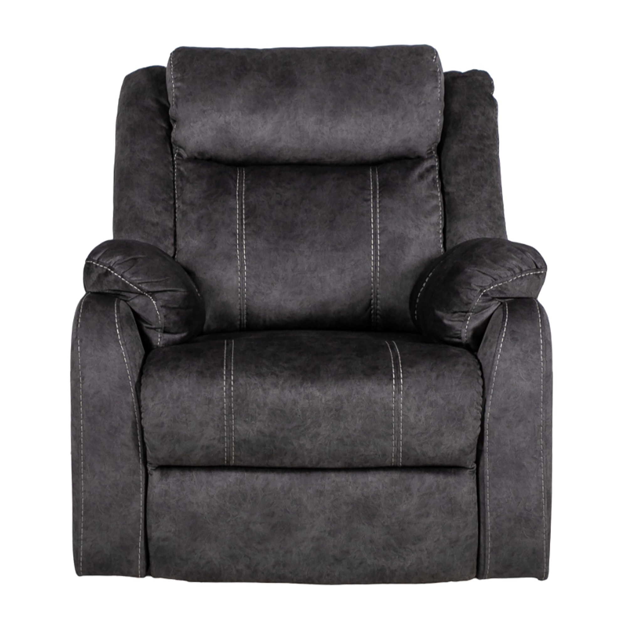 SONET Domino Granite Gray Recliner Chair with Suede-Like Fabric and Manual Recline