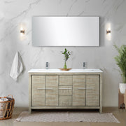 Rustic Acacia Double Bath Vanity 60 in. W x 20 in. D, Cultured Marble Top and Chrome Faucet Set