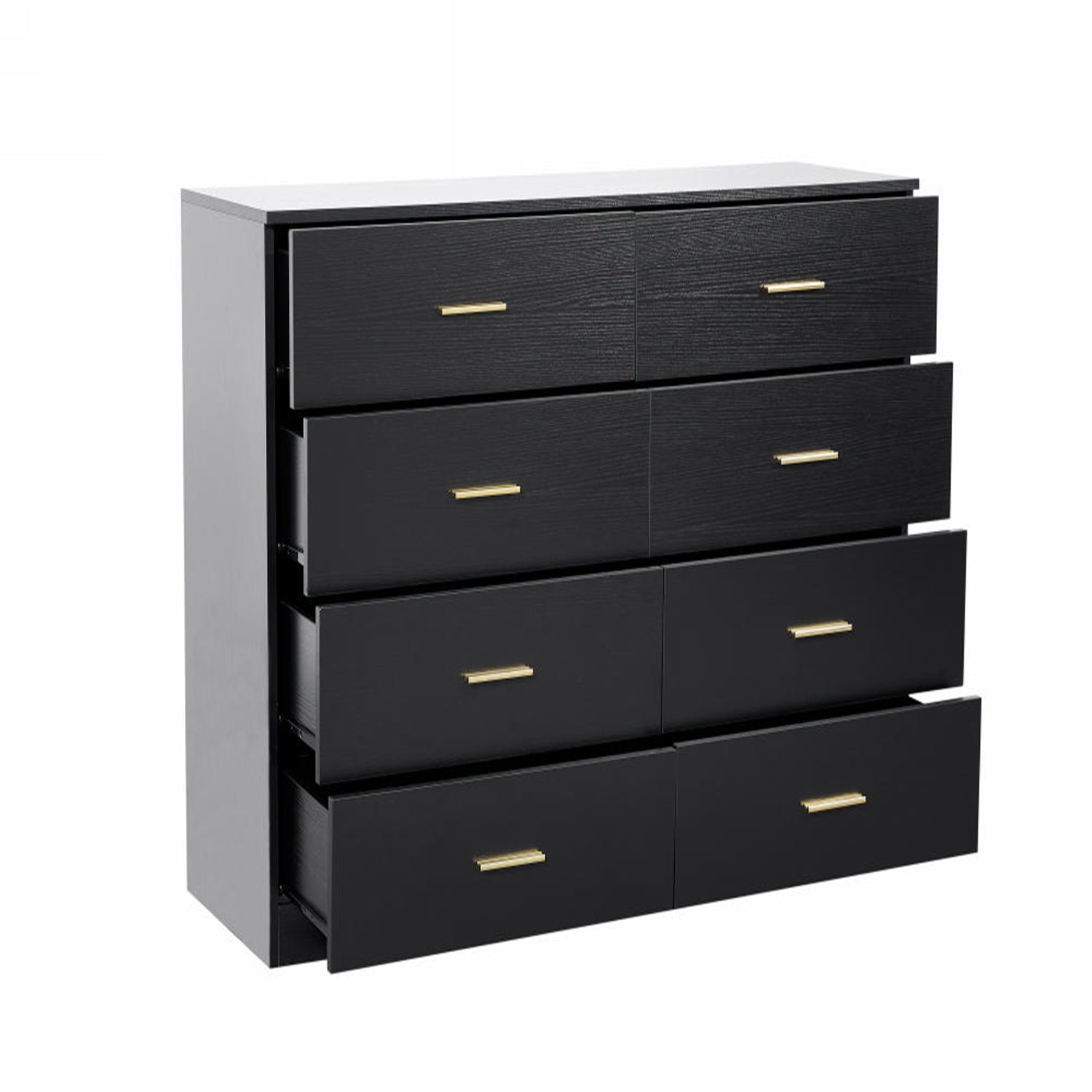 Modern Black 8-Drawer Dresser - Ample Storage Wide Chest, Sturdy Engineered Wood, 47.25' Length