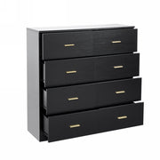 Modern Black 8-Drawer Dresser - Ample Storage Wide Chest, Sturdy Engineered Wood, 47.25' Length
