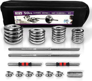 Adjustable Dumbbell Set Home Gym Cast Iron Barbell Sets with Carry Box 110lbs Office Bedroom Workout Dumbbells for Men and Women