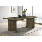 Roman Mango Brown Rectangular Double V-Leg Dining Table