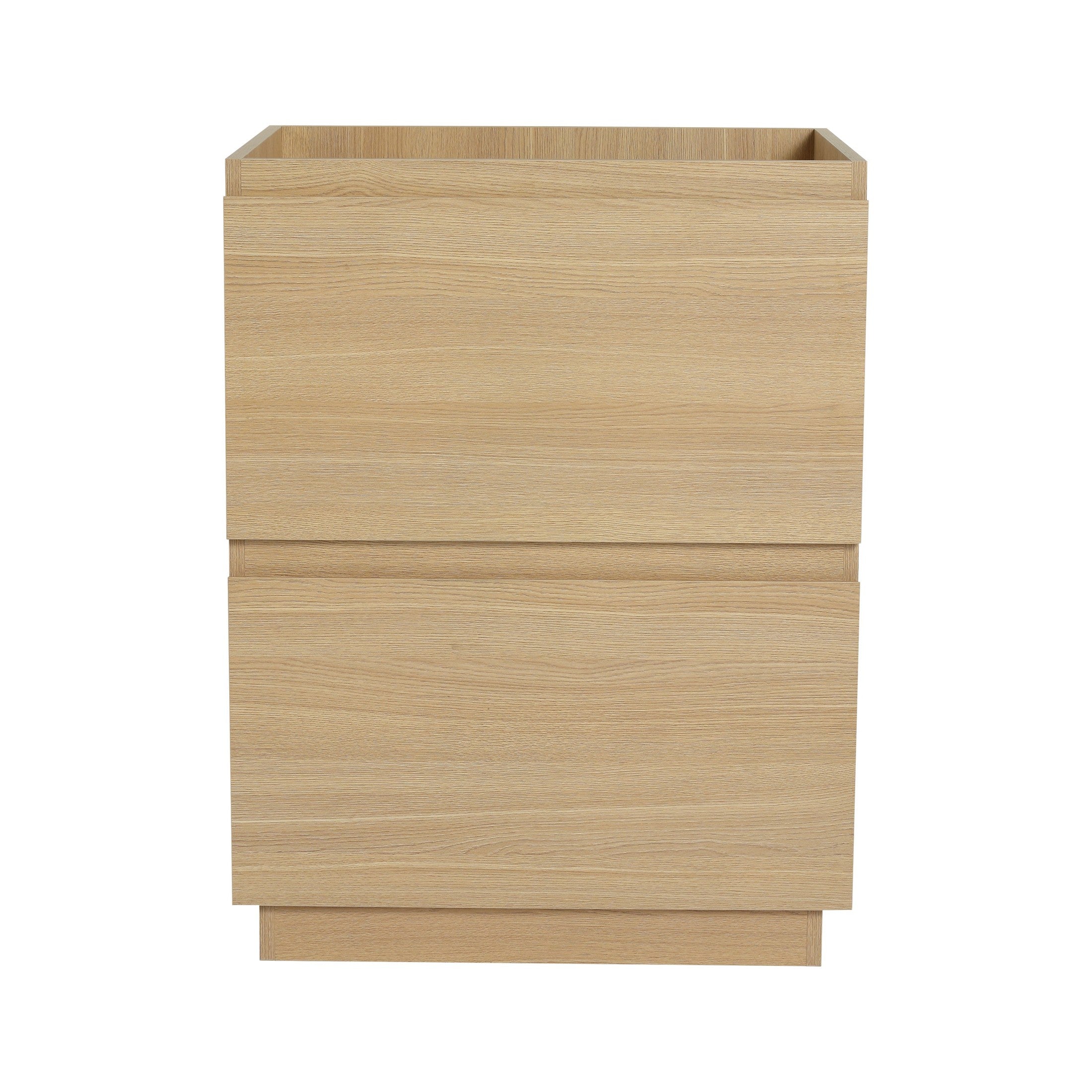 Classic Style 24' Bathroom Vanity with Double Drawer, Oak Engineering Wood, Freestanding Cabinet