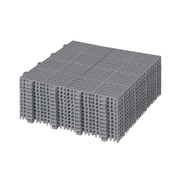 Rosette Pattern Gray Interlocking Deck Tiles Plastic Waterproof Outdoor Anti-slip 12 x 12 Inch Strong Weight Capacity