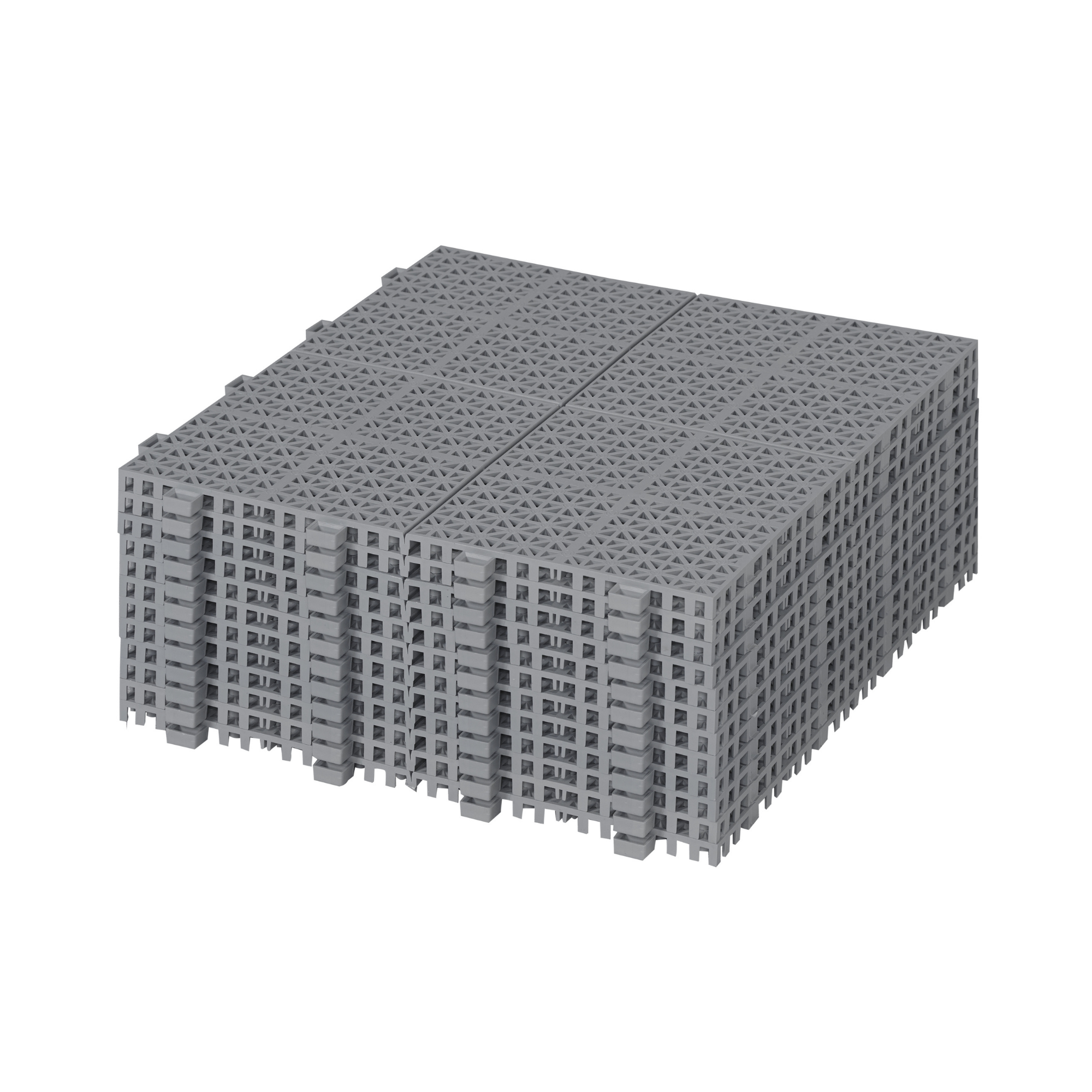 Rosette Pattern Gray Interlocking Deck Tiles Plastic Waterproof Outdoor Anti-slip 12 x 12 Inch Strong Weight Capacity