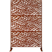 Outdoor & Indoor Privacy Screen Metal Privacy Screen 76' H×48' W, Freestanding Decorative Privacy Screen for Deck Balcony Patio, Privacy Fence Panels for Outside Lawn Garden PS110 RUSTY