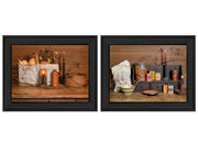 'Baking Supplies Collection' 2-Piece Vignette By Billy Jacobs, Printed Wall Art, Ready To Hang Framed Poster, Black Frame