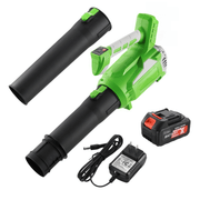 Leaf blower cordless with battery and charger, extended nozzle, lightweight handheld design for yard cleaning, car water blowing, leaves and dust (green)