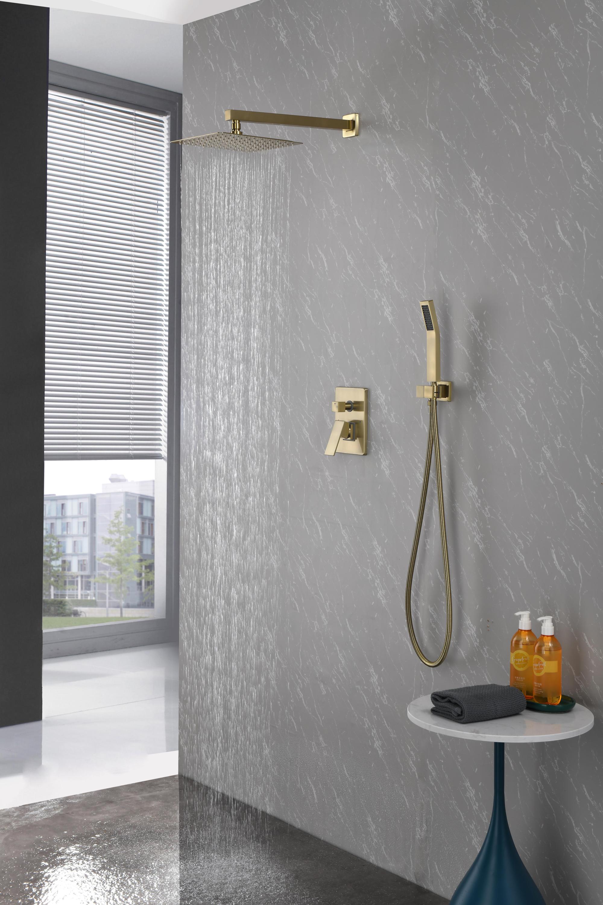 10 inch Shower Head Bathroom Luxury Rain Mixer Shower Complete Combo Set Wall Mounted