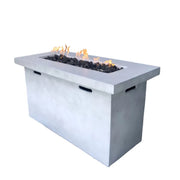 Modern Outdoor Fire Pit Table 25' H x 42' W Fiber Reinforced Concrete Propane Fire Pit Natural White