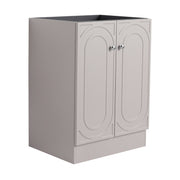 Contemporary 24' Freestanding Bathroom Vanity with 2 Soft-Close Cabinet Doors, Khaki Plywood, Excluding Sink