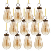 2' x 2' x 3.7' Luster Tear Drop Ornament, Glass Decorative Hanging Christmas Tree Ornaments for Holiday Party Decorations, Set of 12