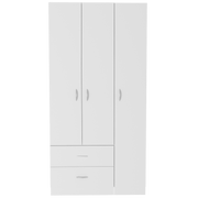 Three Door Armoire Clark, Bedroom, White