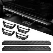 Running Boards Compatible with Ford Bronco 4 Door 2021 2022 2023 2024 (NOT Fit for Sport), Two Stairs Side Steps Fit for Bronco, Anti-Slip Drop Down Rock Sliders Step Bars Black