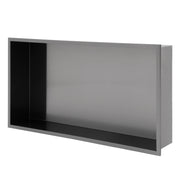 25' x 13' Gunmetal Black Stainless Steel Shower Niche with Seamless Design