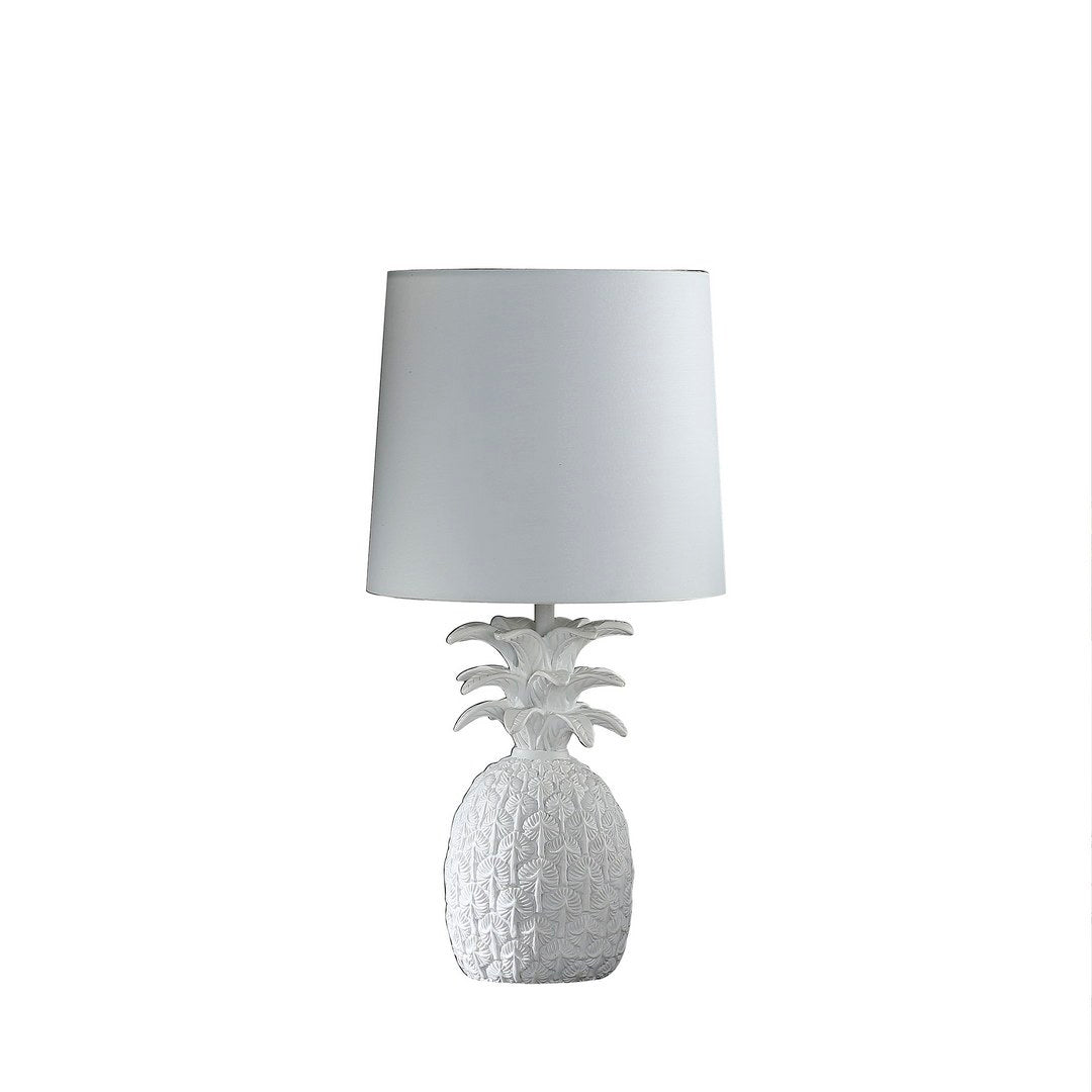17' In Coastal White Tropical Heahea Pineapple Table Lamp