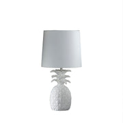 17' In Coastal White Tropical Heahea Pineapple Table Lamp