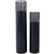 Lantern Column, Set of 2, Decorative Column for Garden in  Industrial Design, Lantern for Outdoor and Indoor, Lantern Including Candles, Oriental, 37 1/2+ 29 1/2 in
