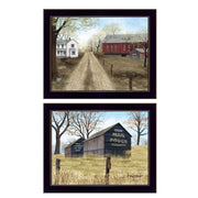 'Scenic Country Collection' 2-Piece Vignette By Billy Jacobs, Printed Wall Art, Ready To Hang Framed Poster, Black Frame