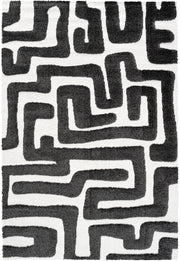 Lillian Black and Ivory Recycled Polyester Area Rug