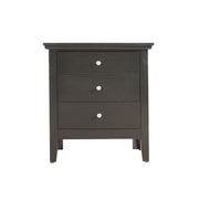 Chic Black Casual Nightstand with Three Drawers for Bedrooms, Particle Board, 26'H x 24'W x 18'D