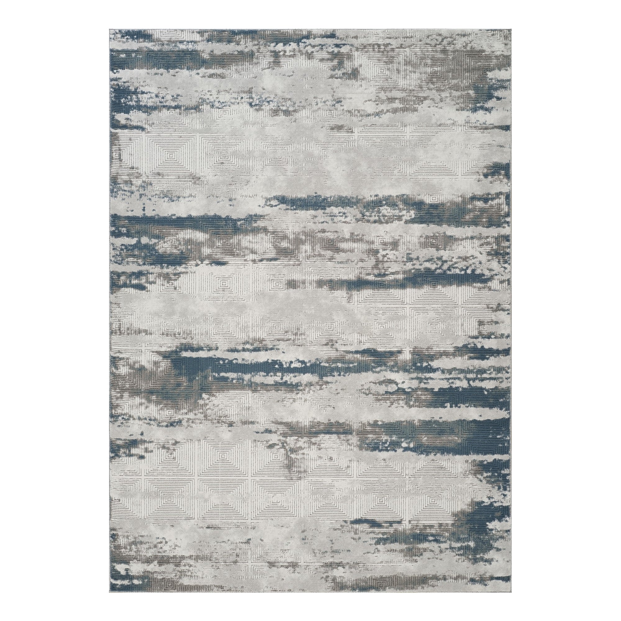 Geometrix GC_DIM1011 Gray 7 ft. 10 in. x 10 ft. 6 in. Contemporary Area Rug with Geometric 3D Effect