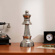 Decorative Hammered Nickel Finish Chess Bishop Sculpture – Elegant Table Accent (5.5x5.5x14')