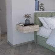 Floating Nightstand 5'H, Modern Wall-Mounted Bedside Shelf with Drawer, Light Gray