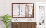 60'x40' Oversized Modern Rectangle Bathroom Mirror with walnut Frame Decorative Large Wall Mirrors for Bathroom Living Room Bedroom Vertical or Horizontal Wall Mounted mirror with Aluminum Frame