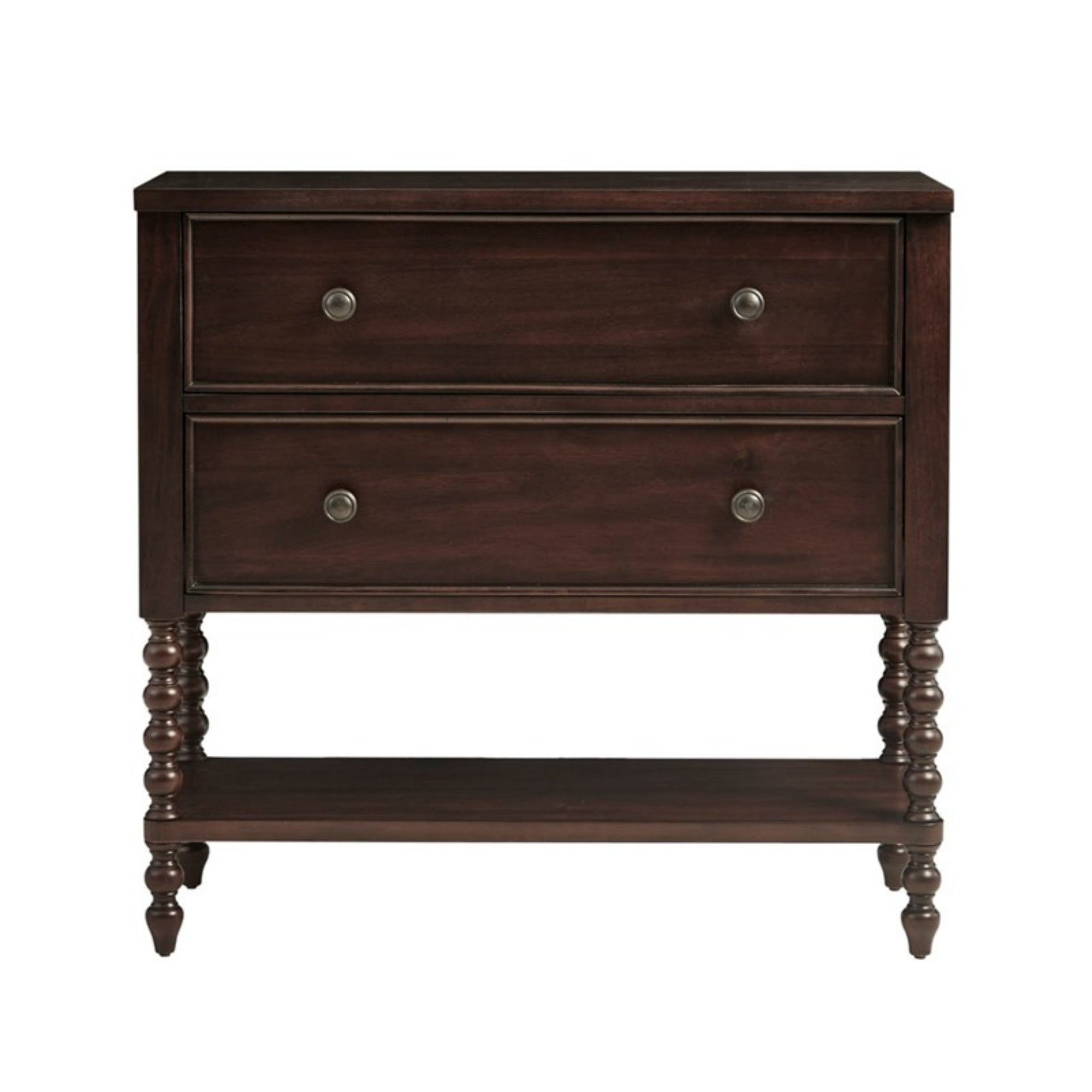 Signature Beckett Accent Chest with 2 Drawers Morocco Brown Solid Wood