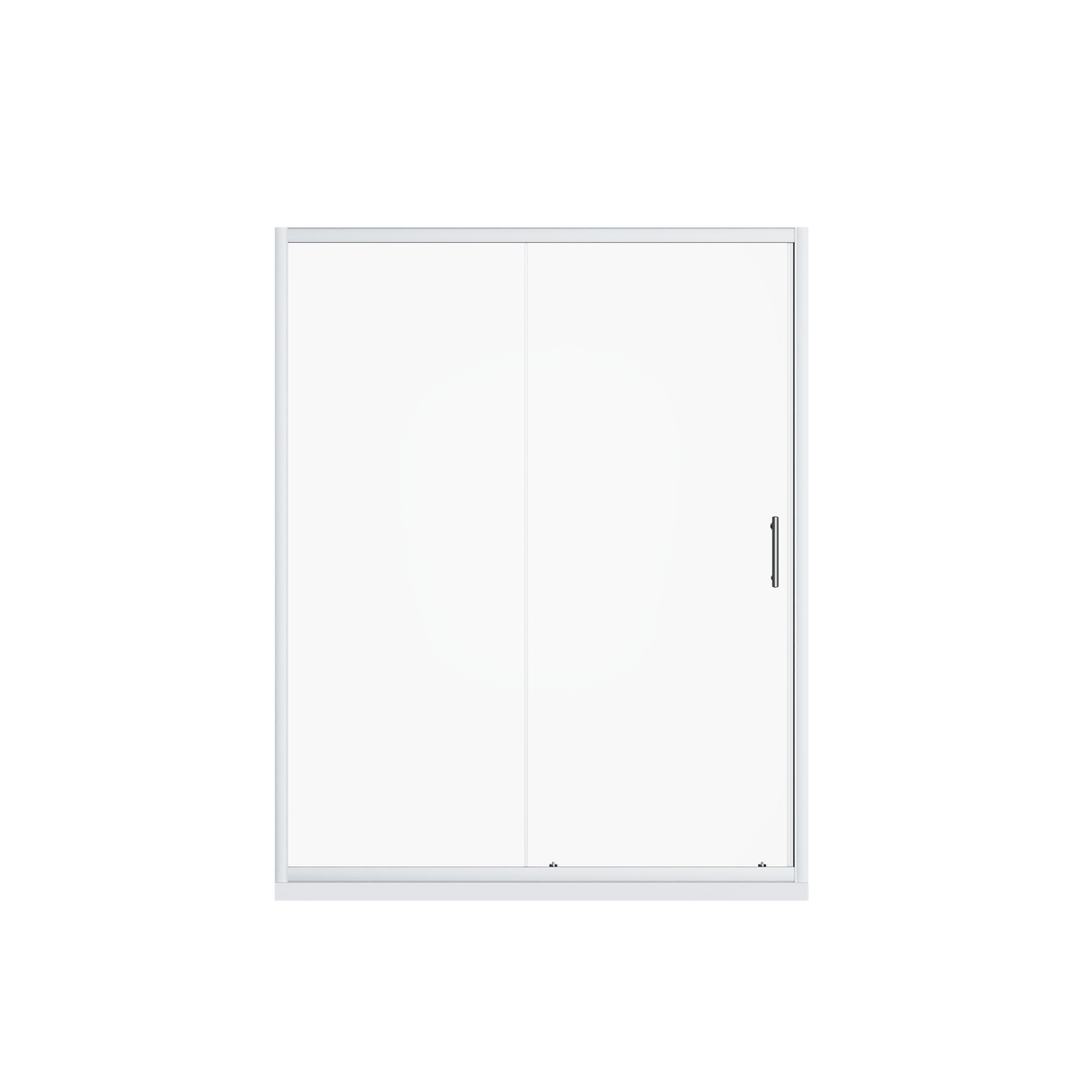 Chrome Pivot Shower Door with Stainless Steel Handle, 1/4 inch Thick Clear Tempered Glass, 60.in W x 72.in H