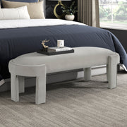 Stylish Upholstered Bench Taupe Velvet Fabric Foam Cushioned Seat Luxurious Comfort Home Furniture 1pc Durable Plywood Frame Entryway Bench