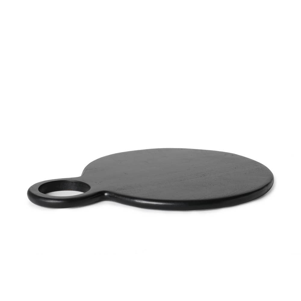 Handmade Midnight Mango Wood Round Cheeseboard-15X11 Inch