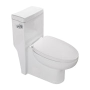 Modern Ceramic One Piece Toilet with Soft Closing Seat in White, 27.5 x 14.5 x 29.25 Inches