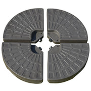 Outsunny 4 Pieces Cantilever Patio Umbrella Base, Fan Shaped Umbrella Weight w/ Built-In Handles & Rugged Material, 148 lbs Water and 220 lbs Water and Sand, Coffee