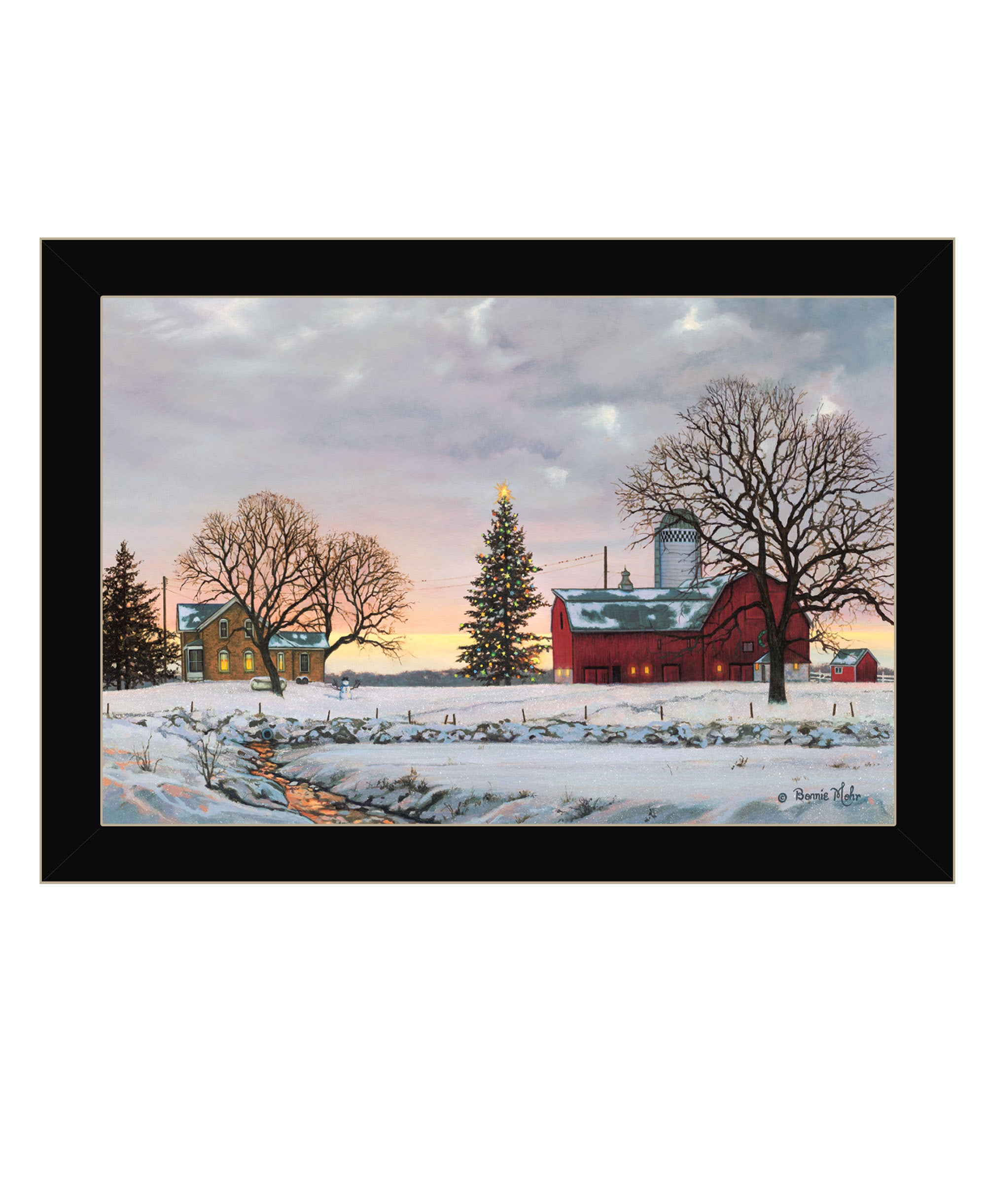 'Morning Calls' by Artisan Bonnie Mohr , Ready to Hang Framed Print, Black Frame