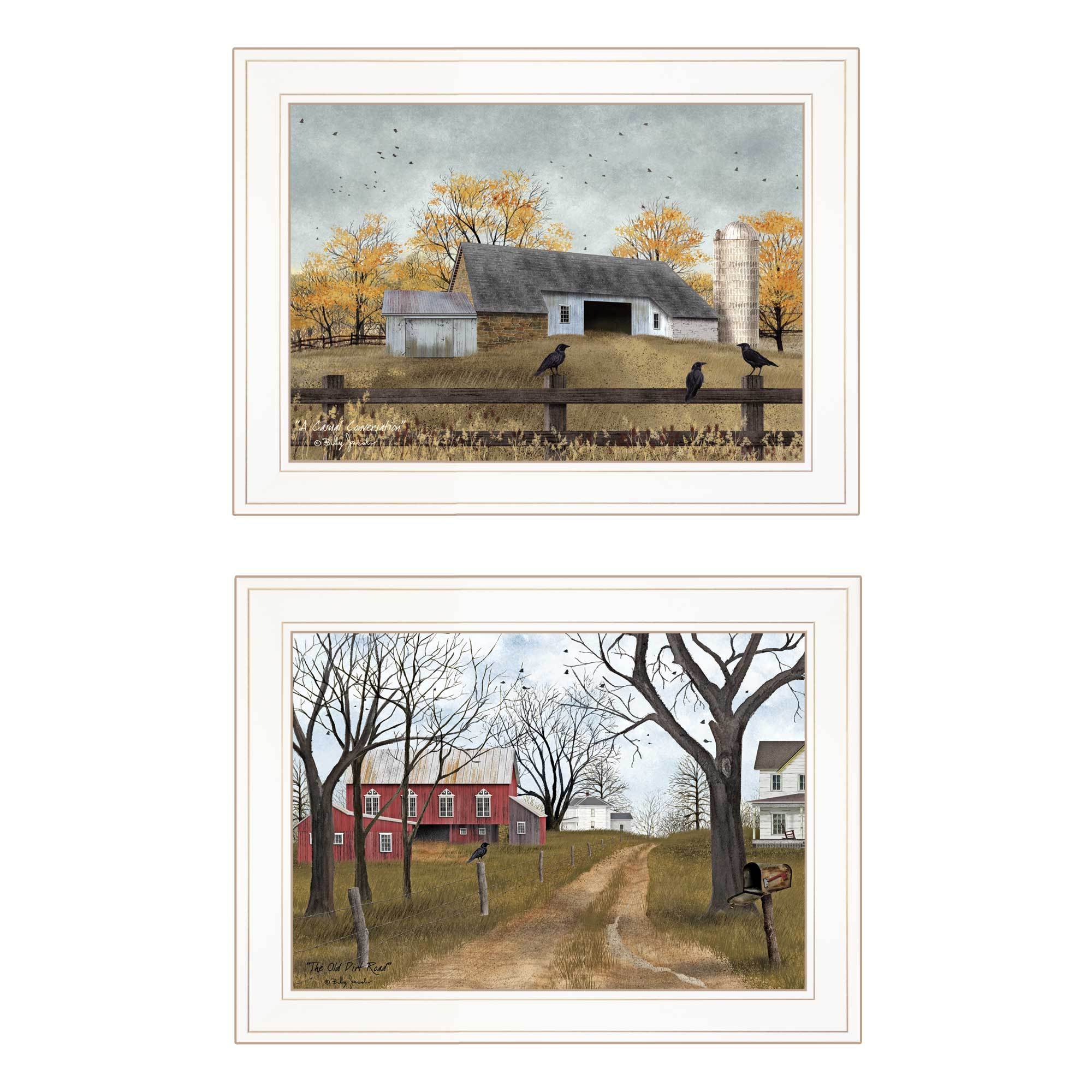 'Country Roads Collection' 2-Piece Vignette By Billy Jacobs, White Frame