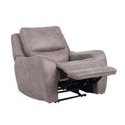 Contemporary Style Power Recliner High Density Foam Soft Track Arms Hardwood Frame Oversized Seat Brown Finish