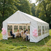 13'x26' Carport Car Canopy Party Tent Outdoor Gazebo with Removable Sidewalls, Outdoor Gazebo with 2 Ground Tubes, Commercial Tents for Parties Wedding BBQ