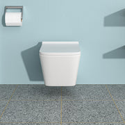 Wall Hung Toilet Bowl with Soft Closing Seat, White