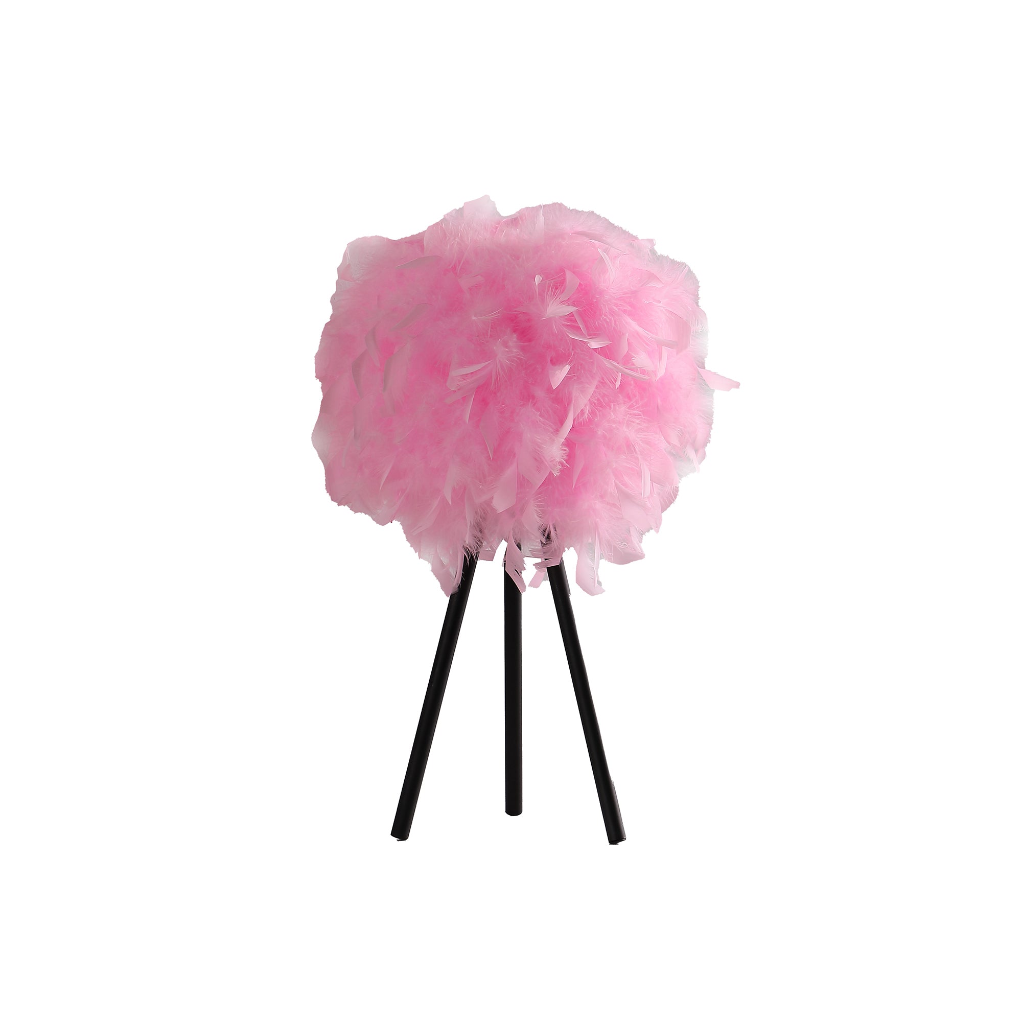 20.5' In Hot Pink Feather Shade Tripod Modern Metal Table Lamp