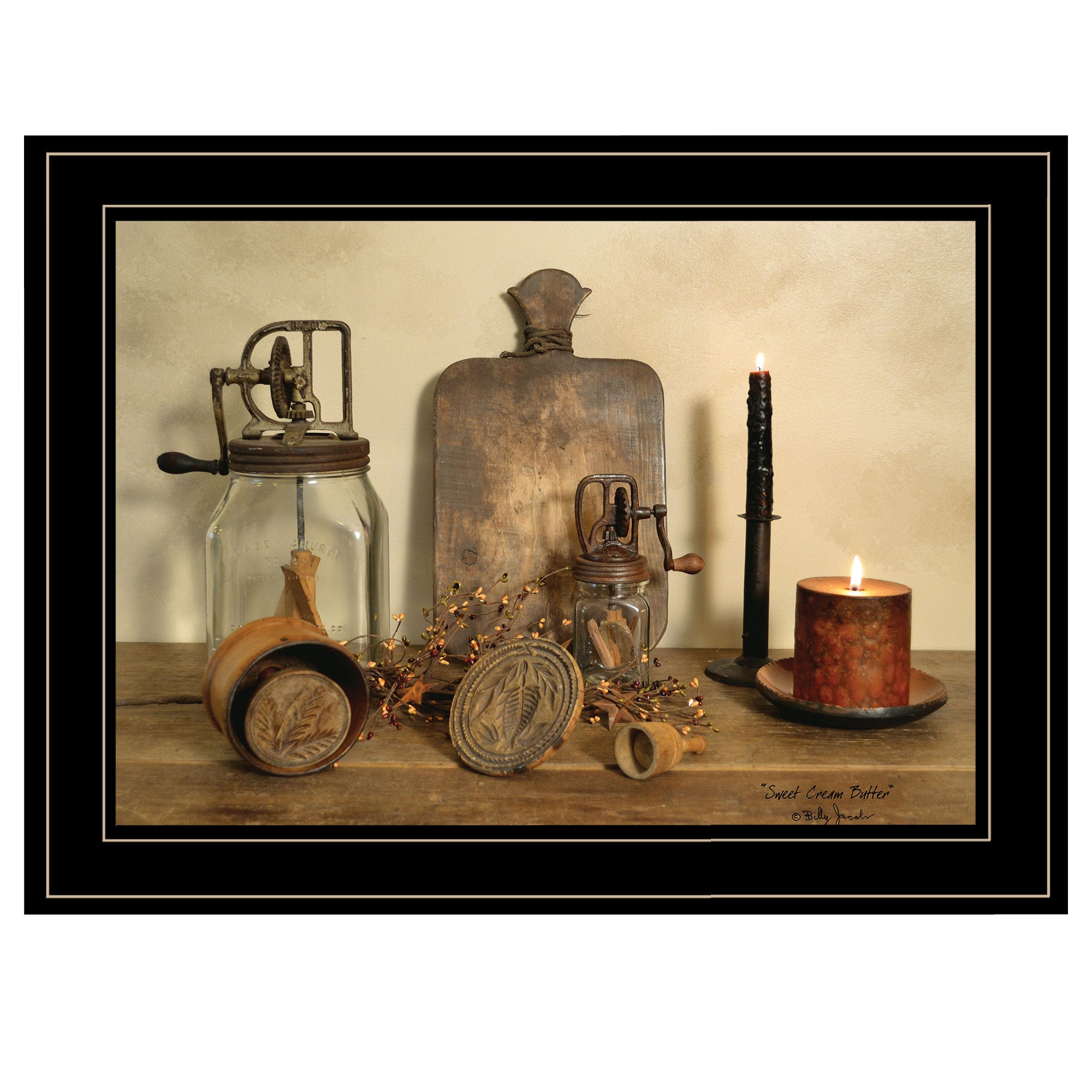 'Sweet Cream Butter' by Billy Jacobs, Ready to Hang Framed Print, Black Frame