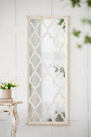 24' x 60' Distressed White Floor Mirror, Full Body Mirror for Bathroom Bedroom Living Room