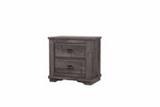 1pc Contemporary Two-Drawers Nightstand Bed Side Cabinet Wooden Furniture Rustic Gray Color