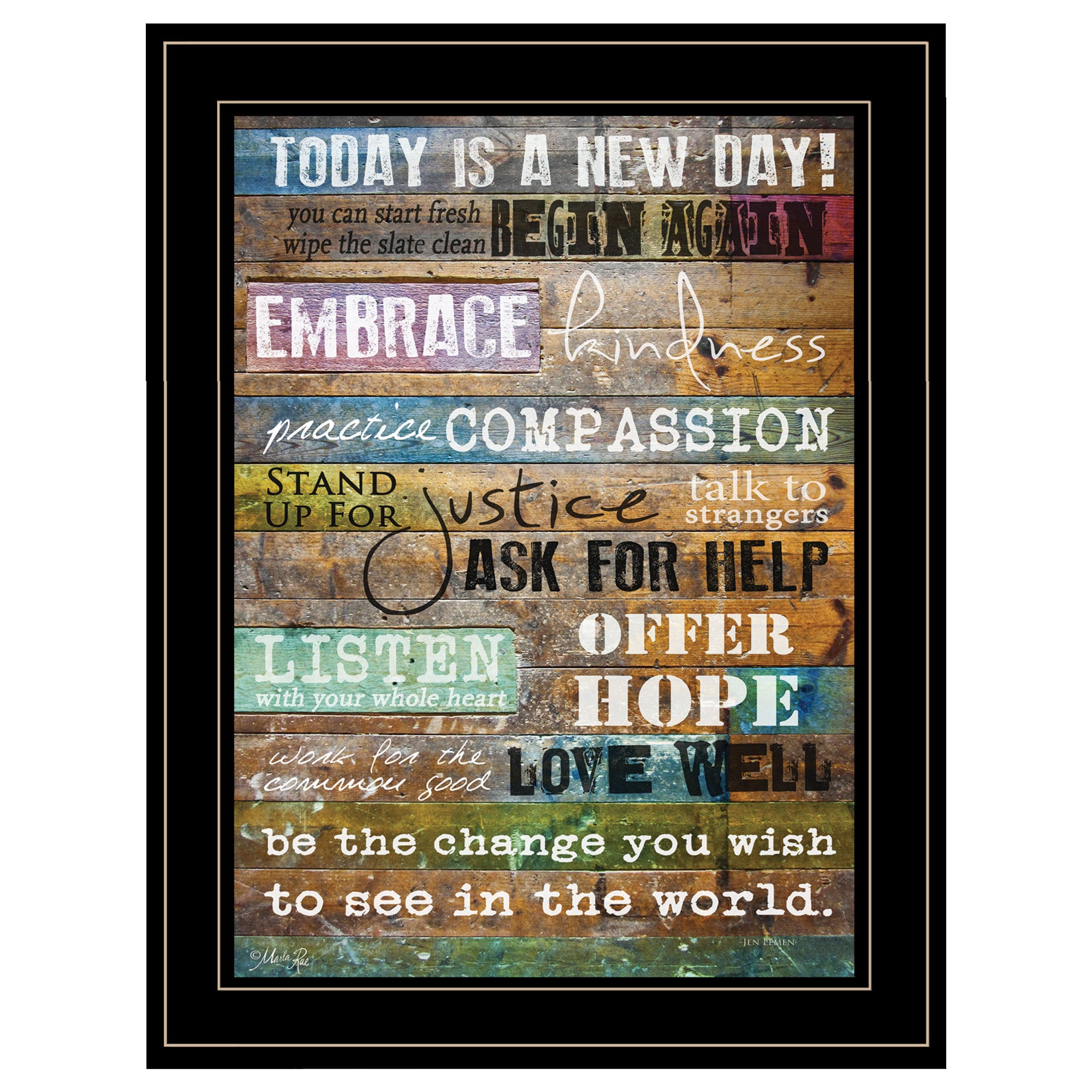 'Today Is' by Marla Rae, Ready to Hang Framed Print, Black Frame