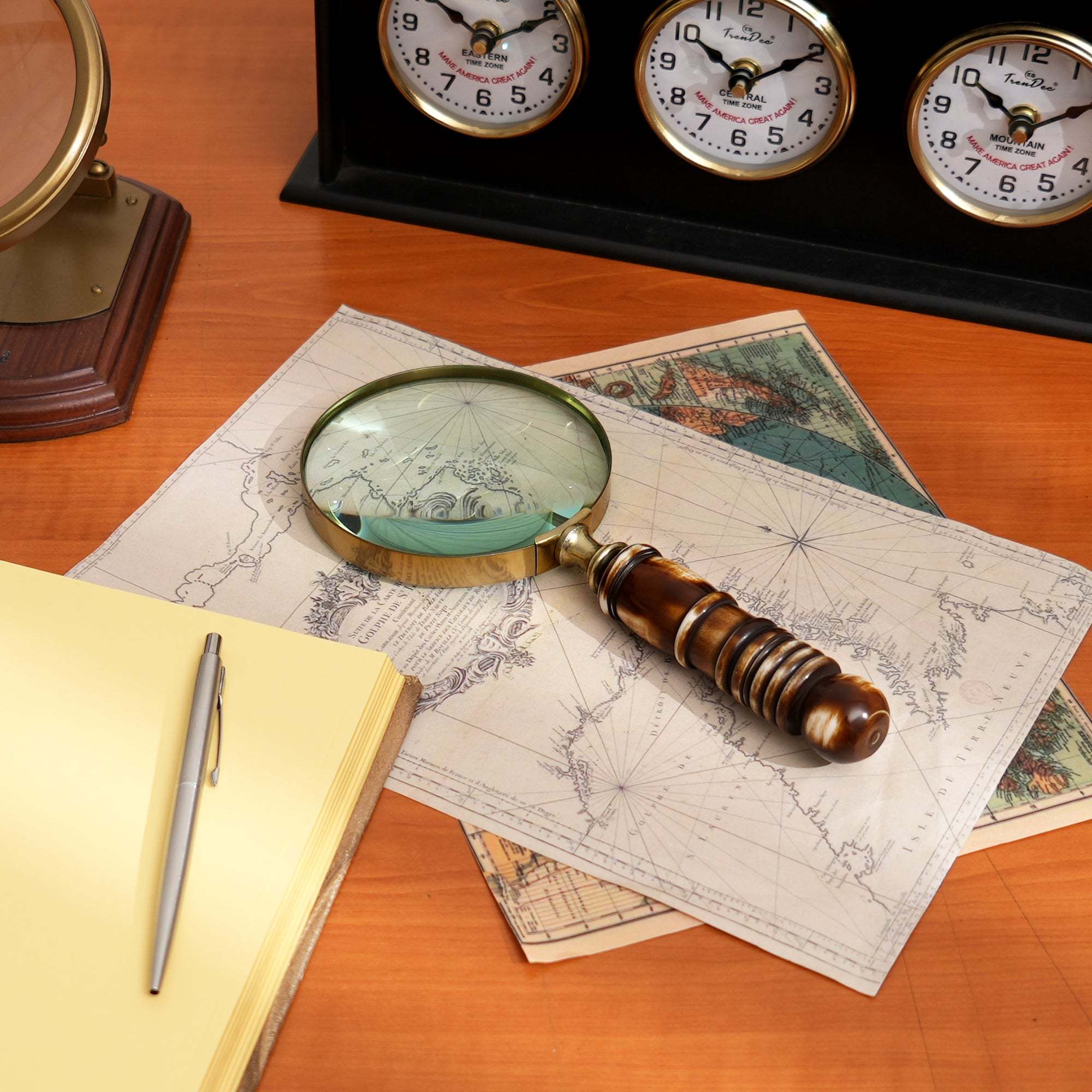 Magnifying Glass with Brown Resin Handle