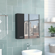 Medicine Double Door Cabinet 23' H,Four Interior Shelves, Black